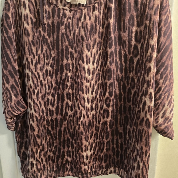 Michael Kors Vintage Grung Animal Print 3/4 Sleeve Blouse - Size XL - Picture 5 of 13